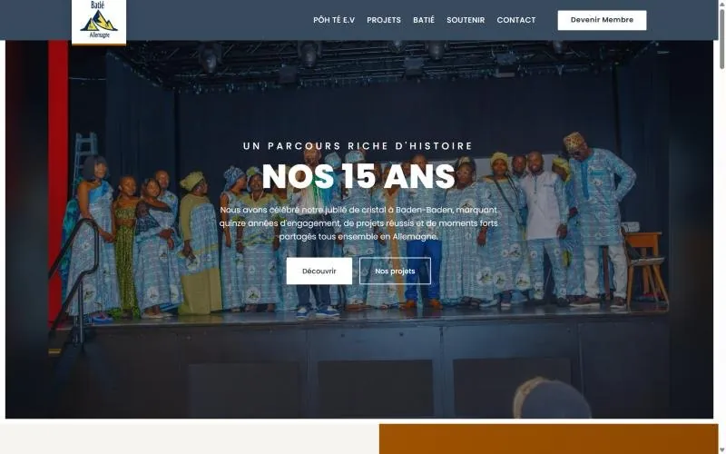 Startseite der Website von Batié Allemagne